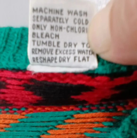 Vintage Laureen E Ong Button Down Sweater Womens Medium Cottagecore Tribal Cozy - Picture 7 of 7